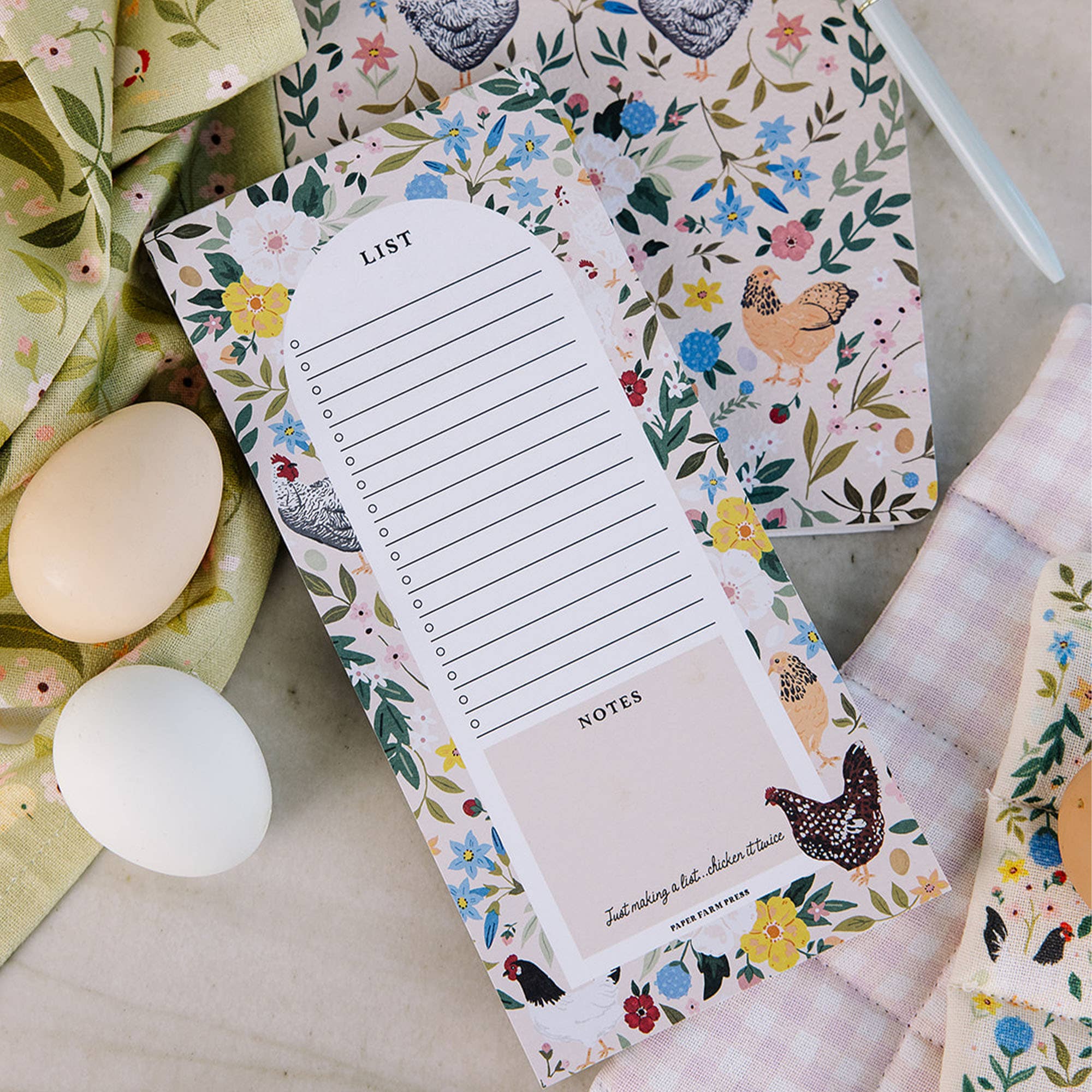 Chickens & Flowers Market List Notepad - Raymond's Hallmark