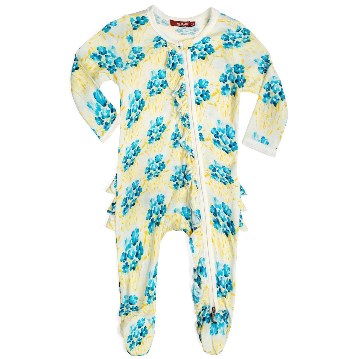 Zipper Footed Romper Sky Floral : 3-6 MO - Raymond's Hallmark