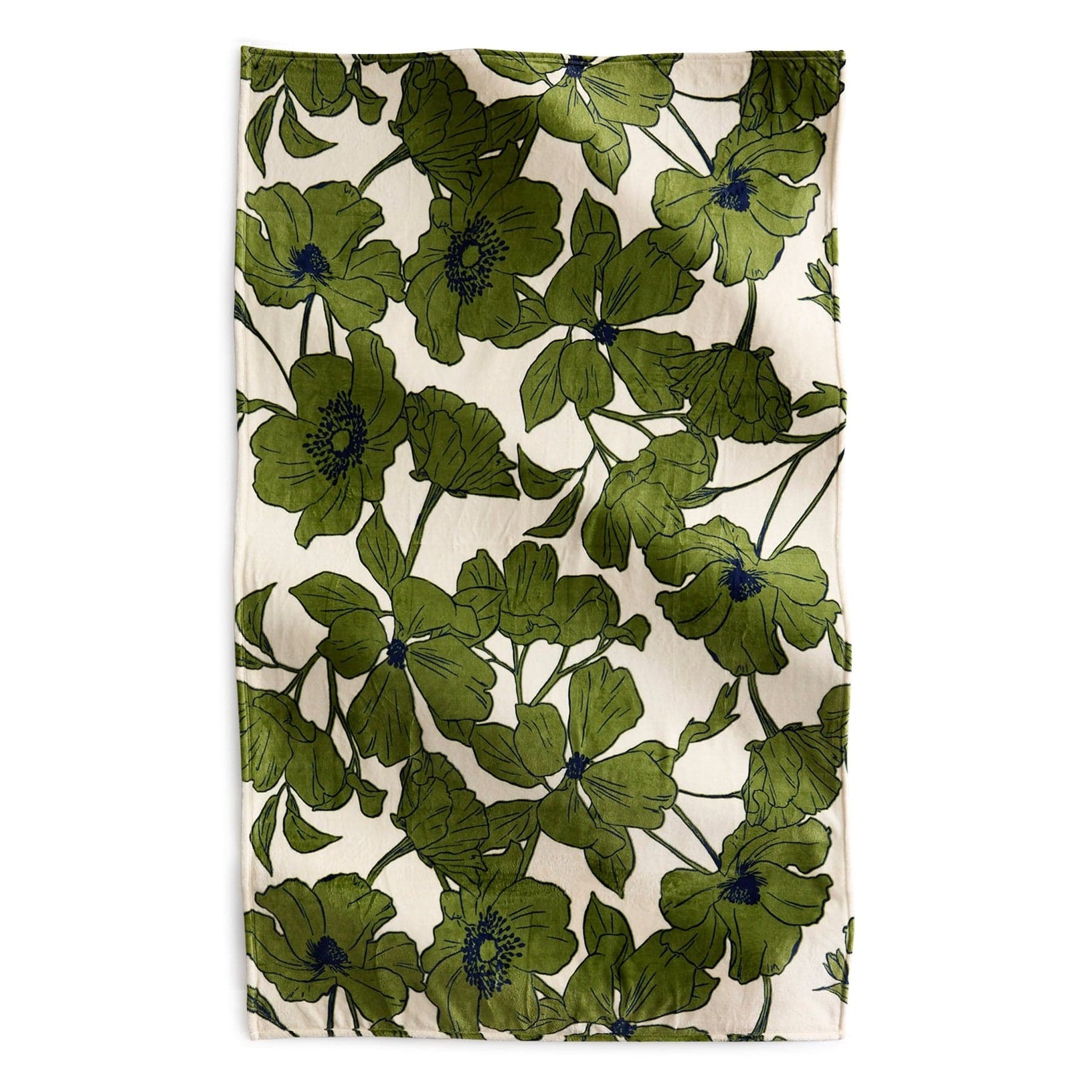 Plush Throw Blanket in Scattered Anemones Seedpearl - Raymond's Hallmark