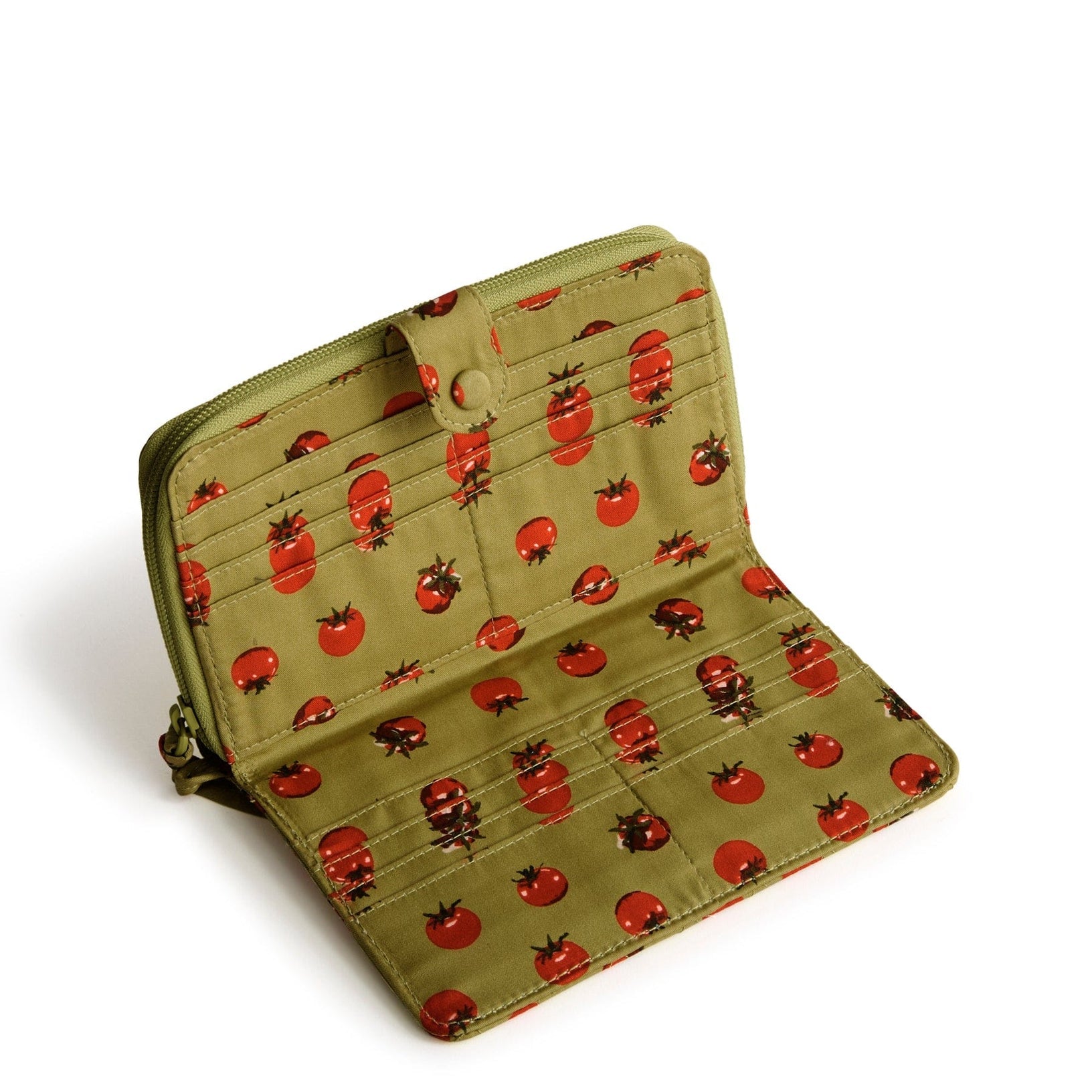 Large Tab Wallet in Tiny Tomatoes Palm - Raymond's Hallmark