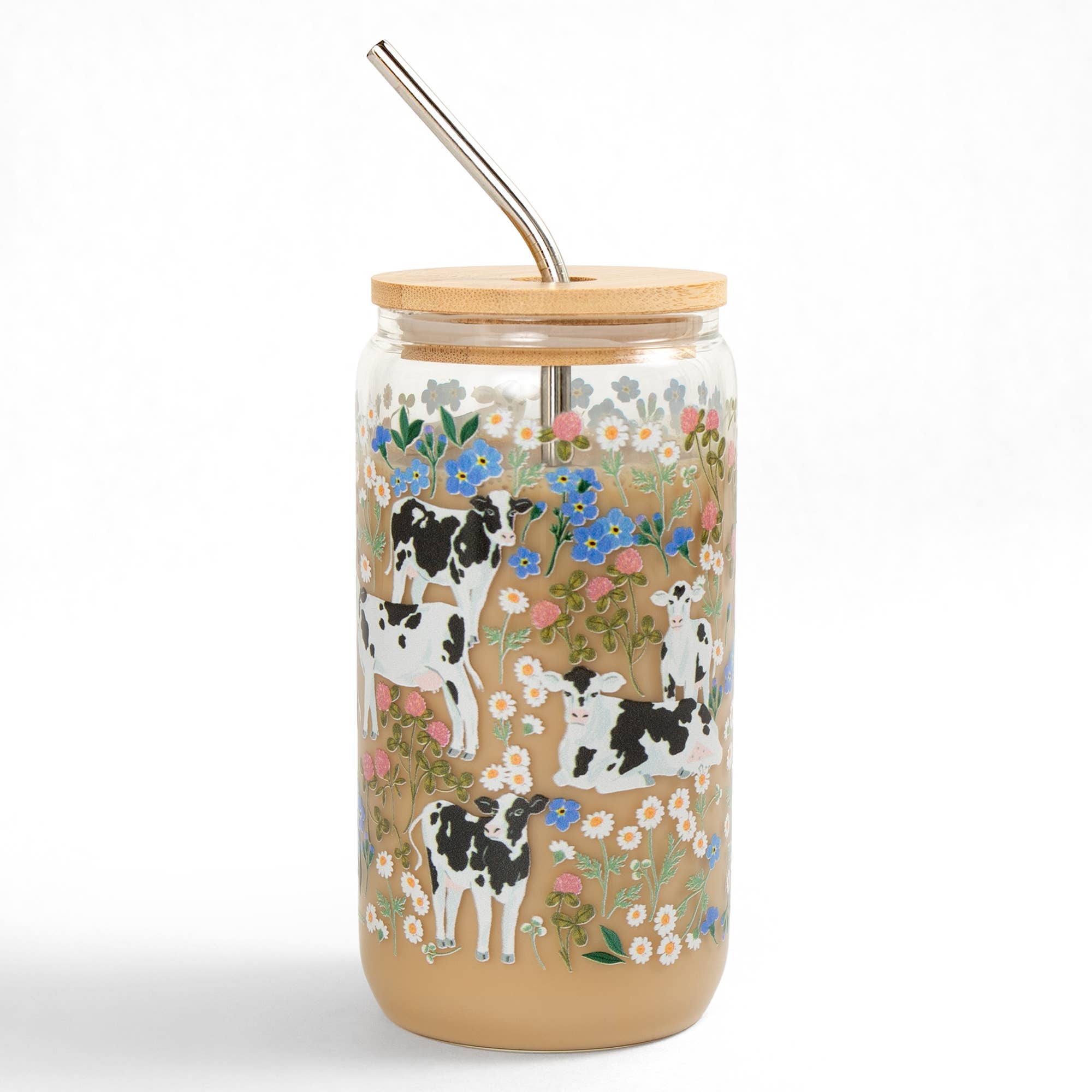 Milk Cows & Flowers Glass Can - Raymond's Hallmark