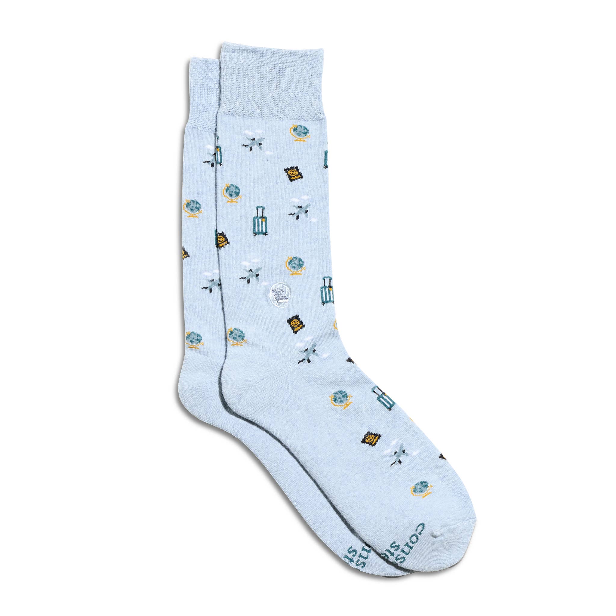 Socks that Give Books (Blue Travel) - Raymond's Hallmark