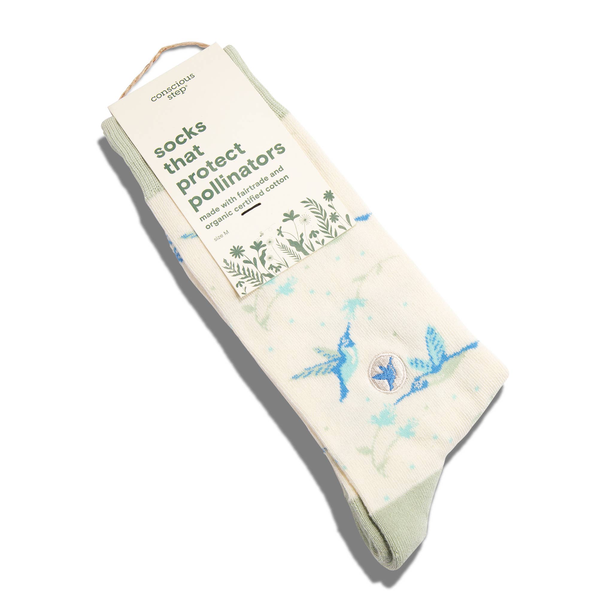 Socks that Protect Pollinators (Beige Hummingbirds) - Raymond's Hallmark
