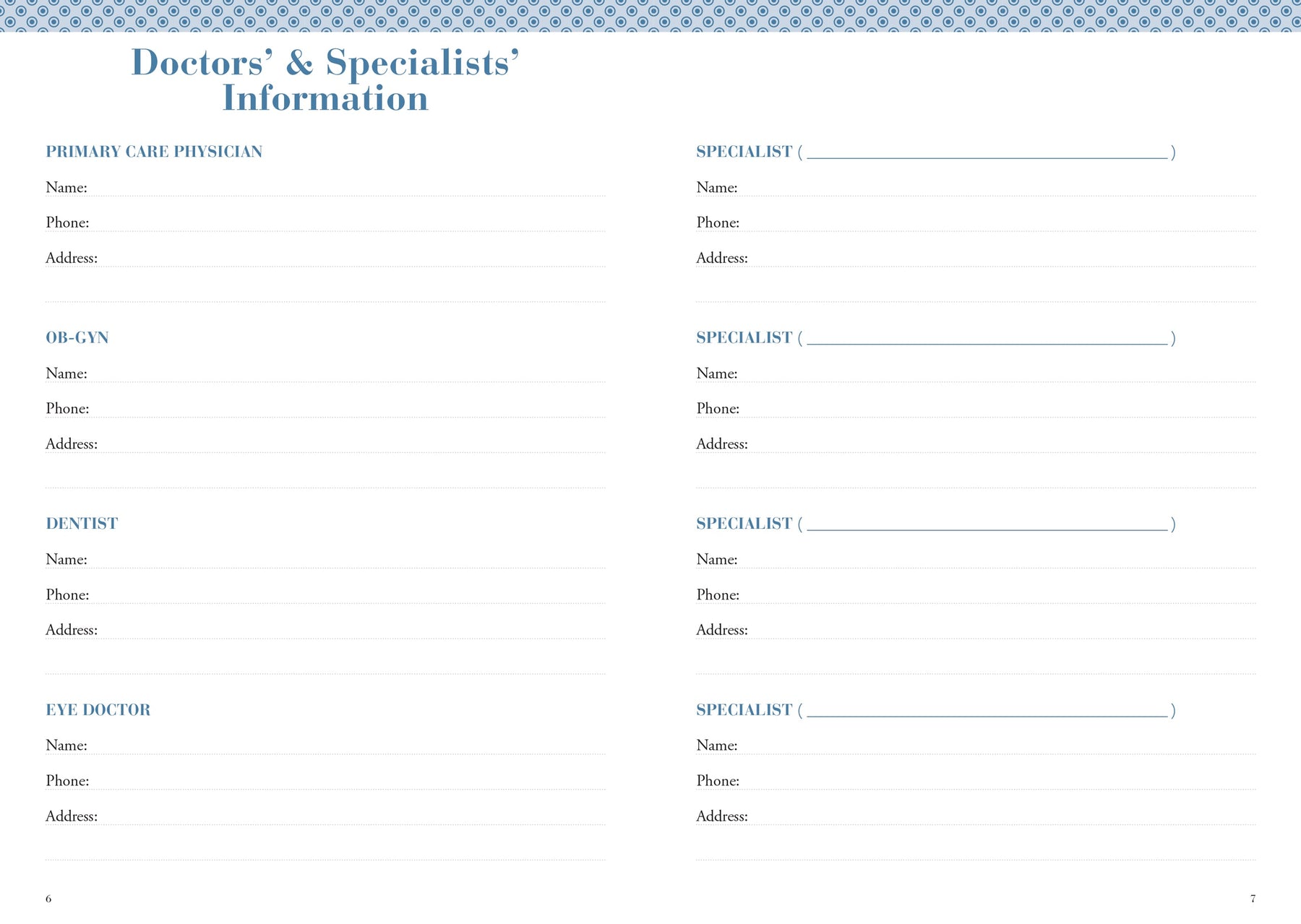 My Personal Health Record Keeper - Raymond's Hallmark