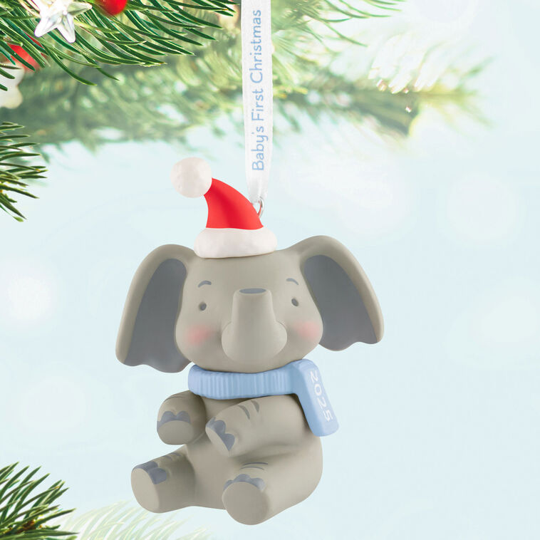 Baby Boy's First Christmas Elephant 2025 Ornament - Raymond's Hallmark