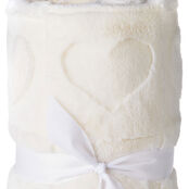 Cream Heart Pattern Plush Throw Blanket - Raymond's Hallmark