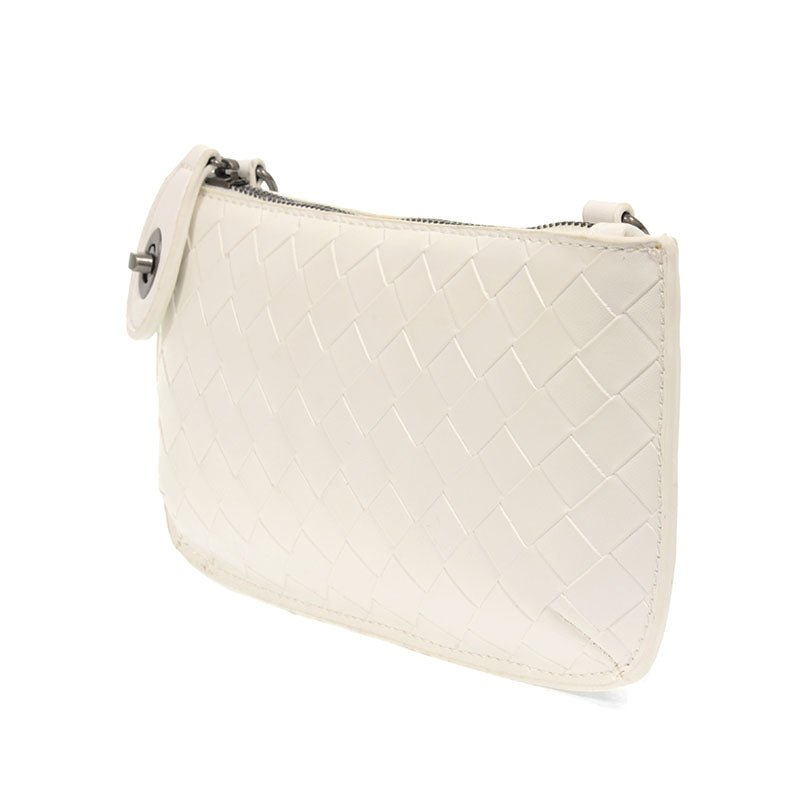 White Faux Wide Woven Wristlet Clutch - Raymond's Hallmark