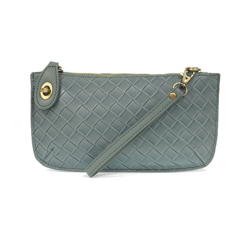 Steel Blue Faux Wide Woven Wristlet Clutch - Raymond's Hallmark