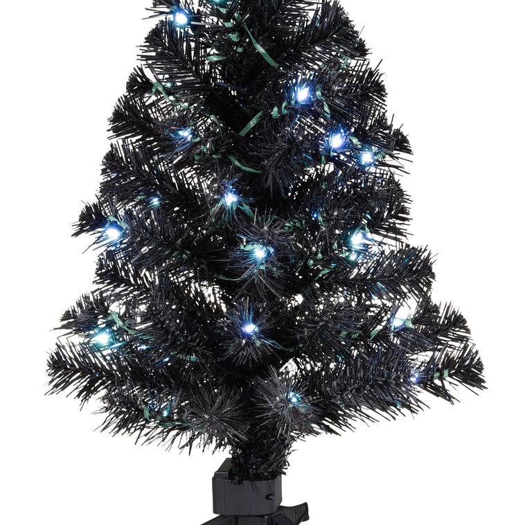 Mini ShowToppers Black Christmas Tree With Light, 17"