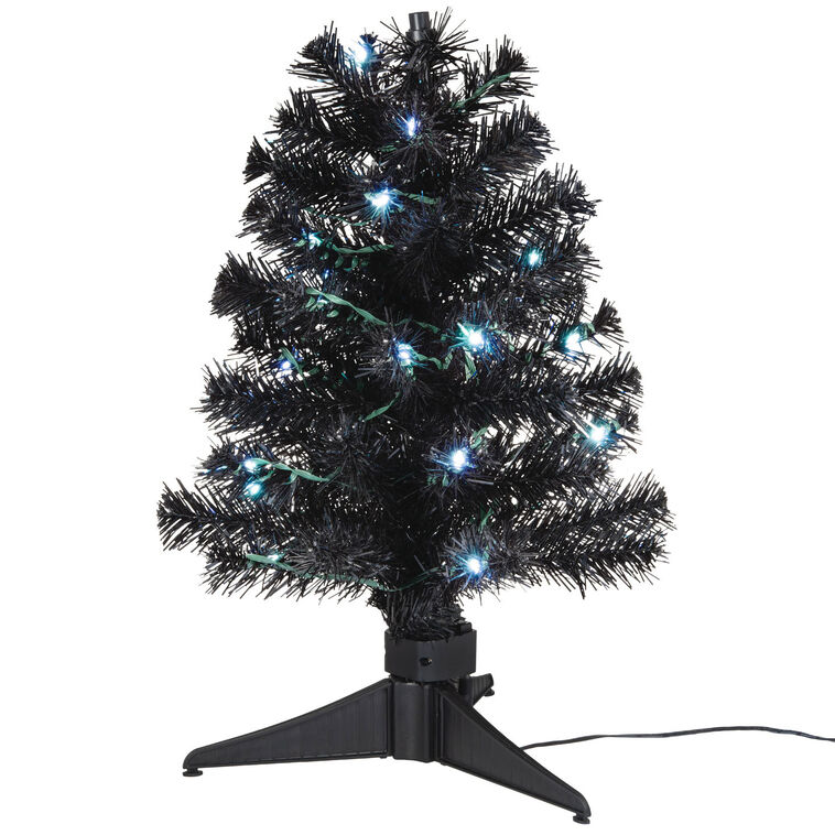 Mini ShowToppers Black Christmas Tree With Light, 17"