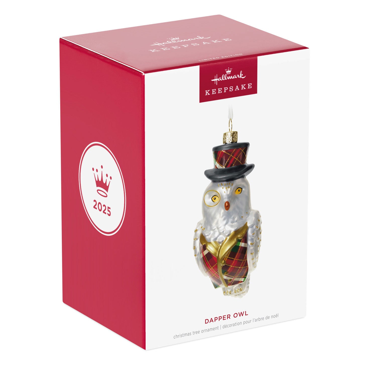 Dapper Owl Special Edition Glass Ornament - Raymond's Hallmark
