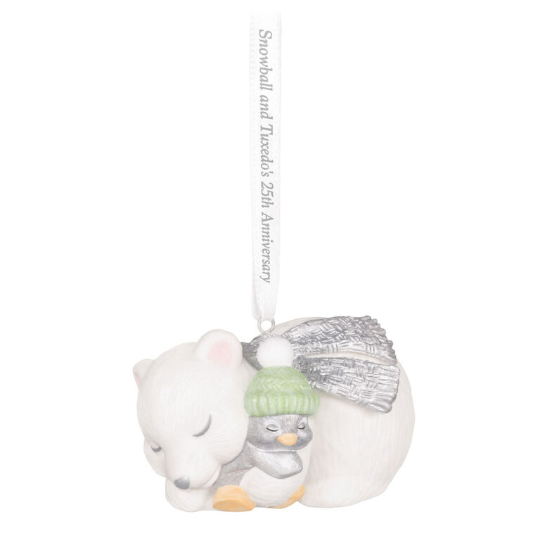 25th Anniversary Snowball and Tuxedo Porcelain Ornament - Raymond's Hallmark
