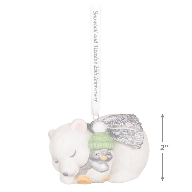 25th Anniversary Snowball and Tuxedo Porcelain Ornament - Raymond's Hallmark