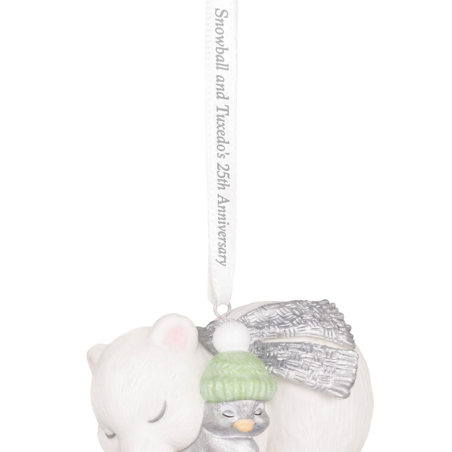 25th Anniversary Snowball and Tuxedo Porcelain Ornament - Raymond's Hallmark