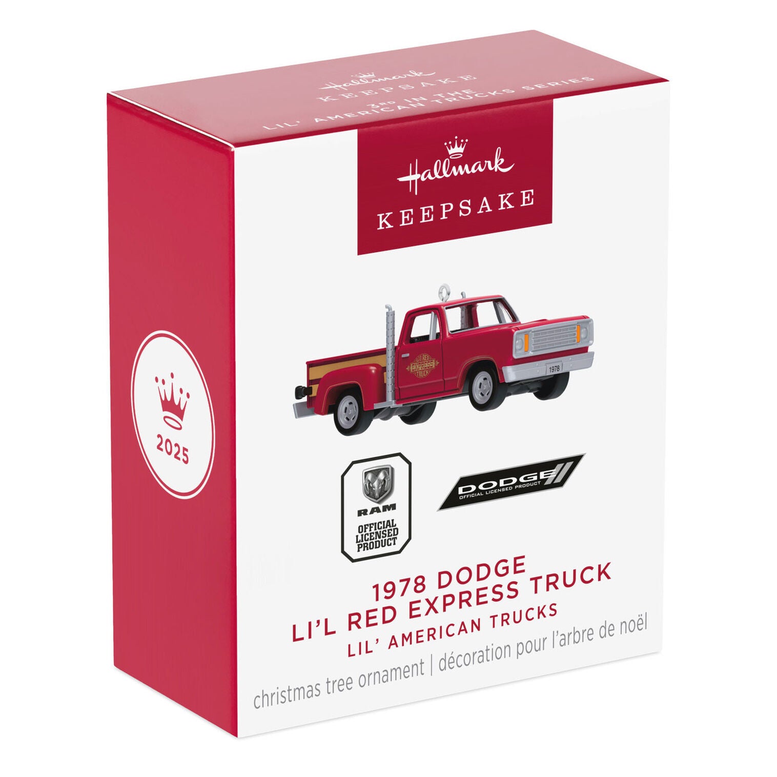 Mini Lil' American Trucks 1978 Dodge Li'l Red Express Truck 2025 Metal Ornament, 0.75" - Raymond's Hallmark