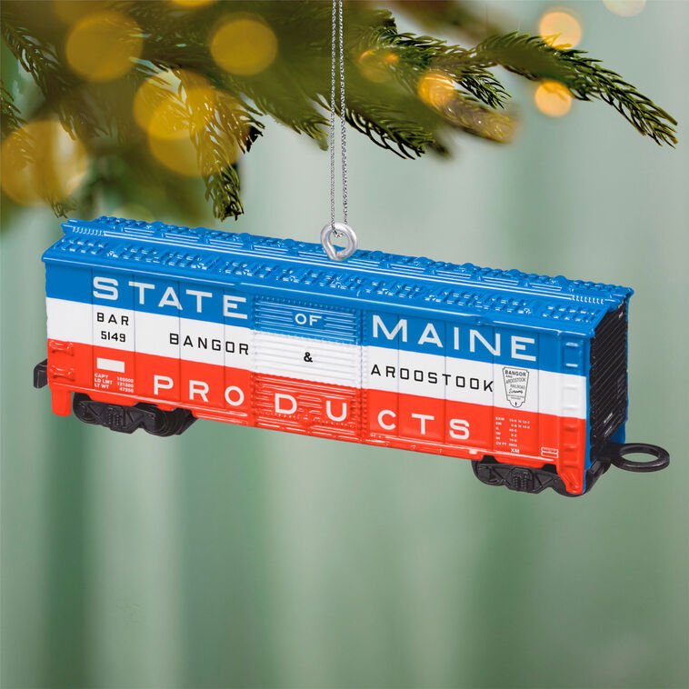 Lionel® Bangor & Aroostook State of Maine Boxcar Metal Ornament