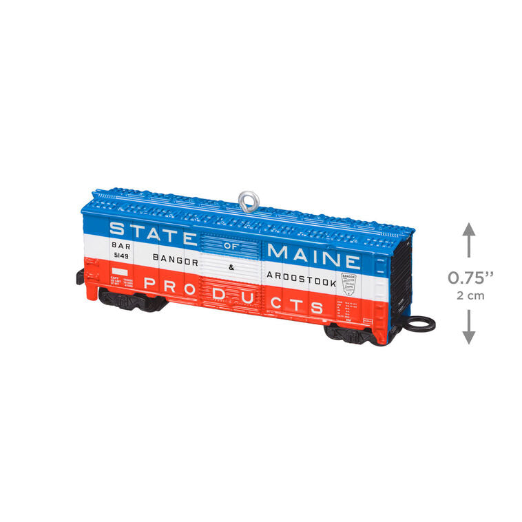 Lionel® Bangor & Aroostook State of Maine Boxcar Metal Ornament