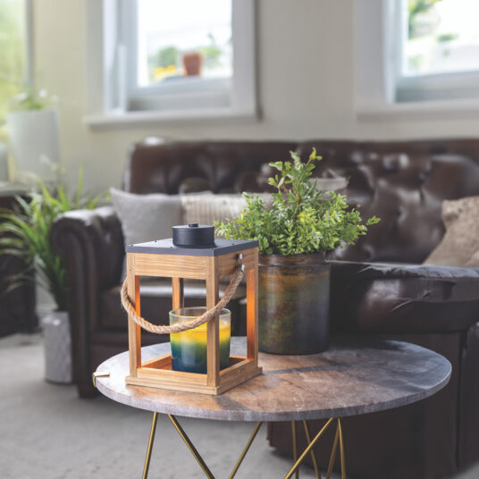 Wood & Rope Candle Warmer Lantern