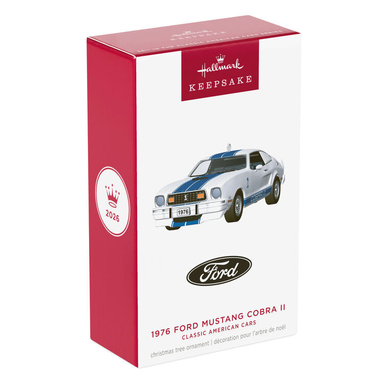 Classic American Cars 1976 Ford Mustang Cobra II 2026 Metal Ornament