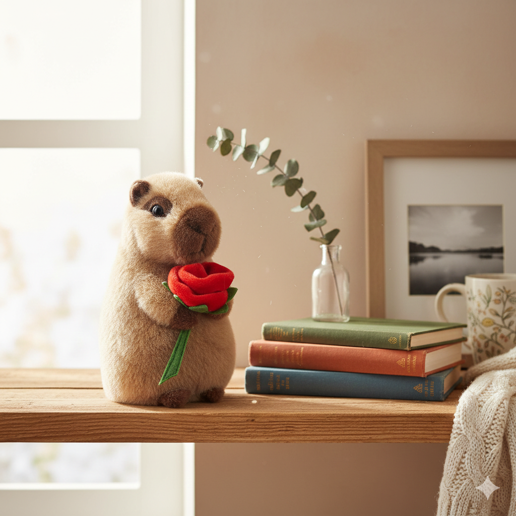Valentines Capybara w/Rose - Raymond's Hallmark