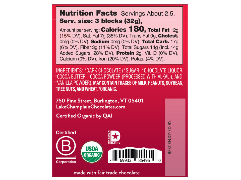 Bar 57% Dark Chocolate - Raymond's Hallmark