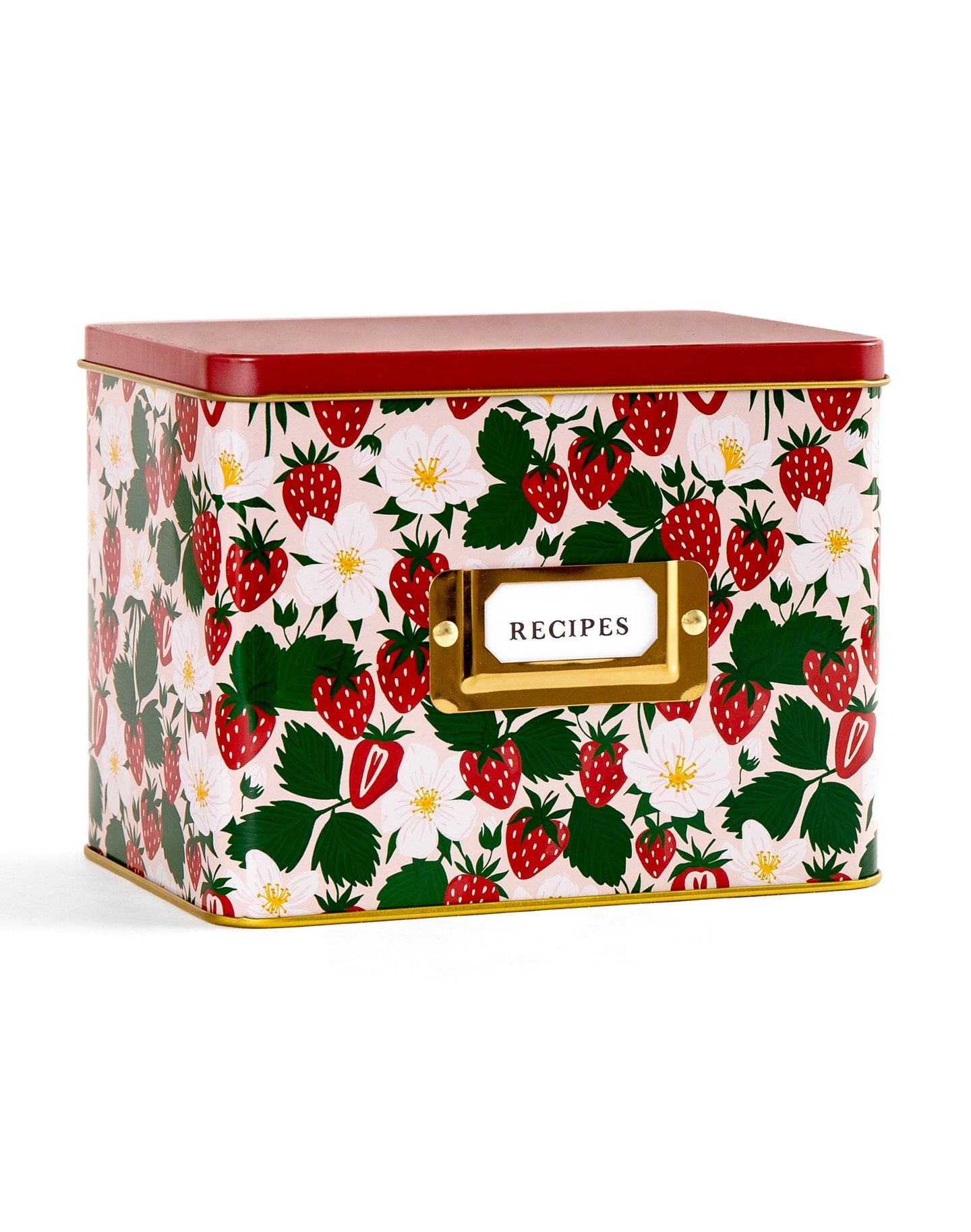 Strawberry Patch Tin Recipe Box - Raymond's Hallmark