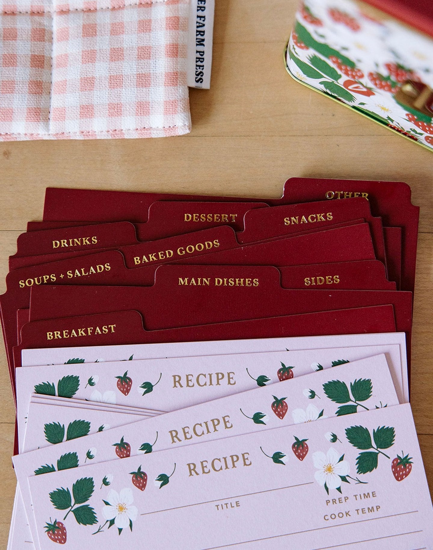 Strawberry Patch Tin Recipe Box - Raymond's Hallmark