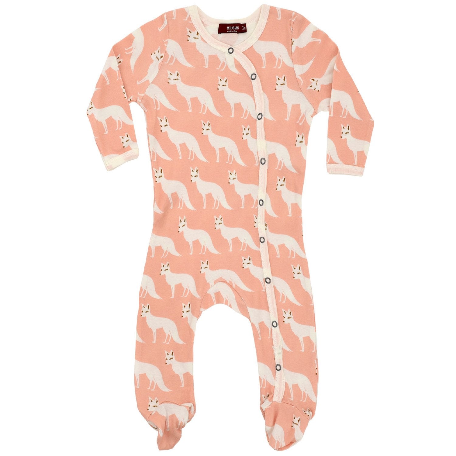 Footed Romper Pink Fox - Raymond's Hallmark
