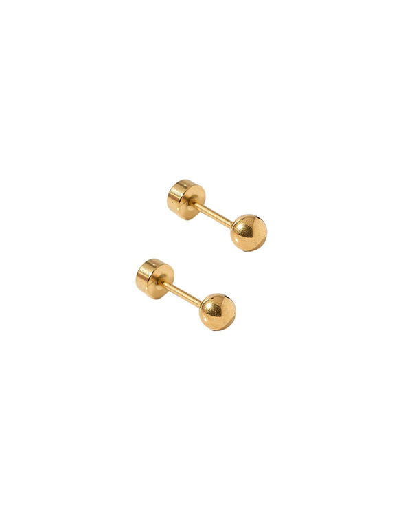 Screwback Stud Earrings-Evelyn Gold - Raymond's Hallmark