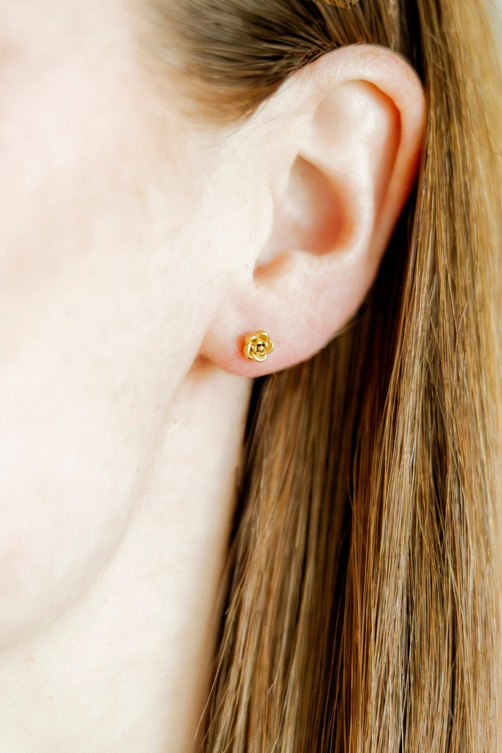 Screwback Stud Earrings-Rose Gold - Raymond's Hallmark