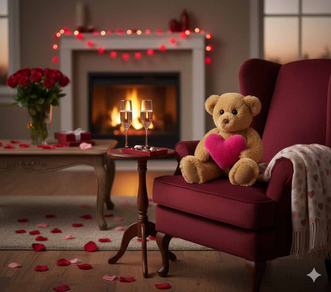 Valentine Teddy w/Heart - Raymond's Hallmark