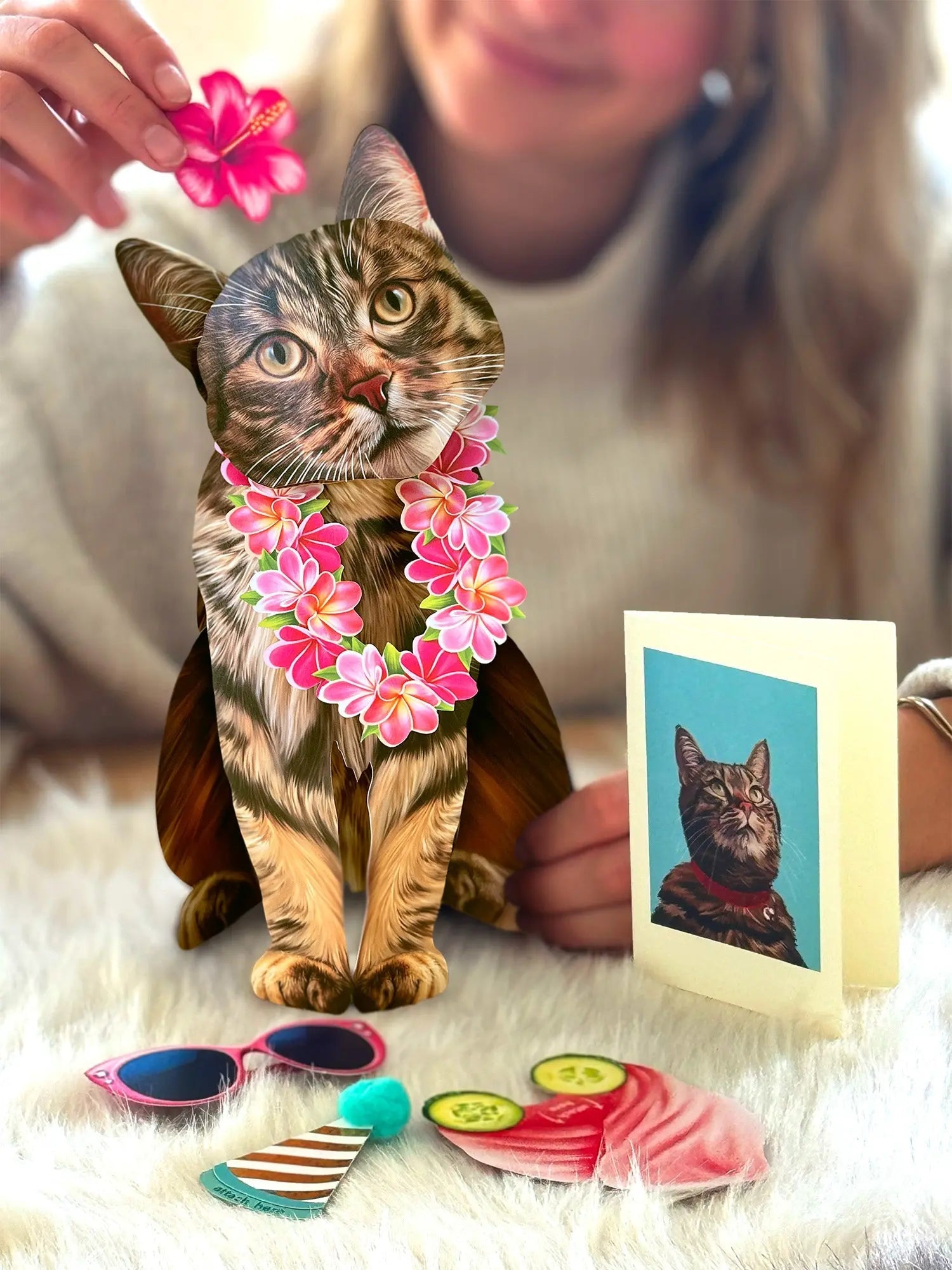 Brown Tabby Pop-Up Cat