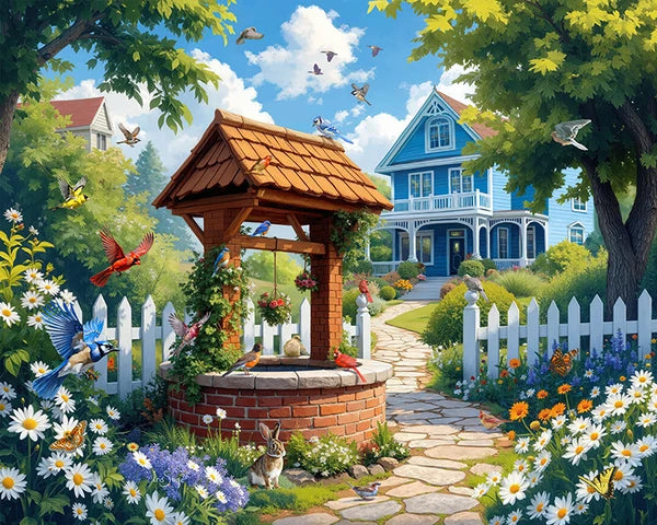 Wishing Well Garden-1,000 - Raymond's Hallmark