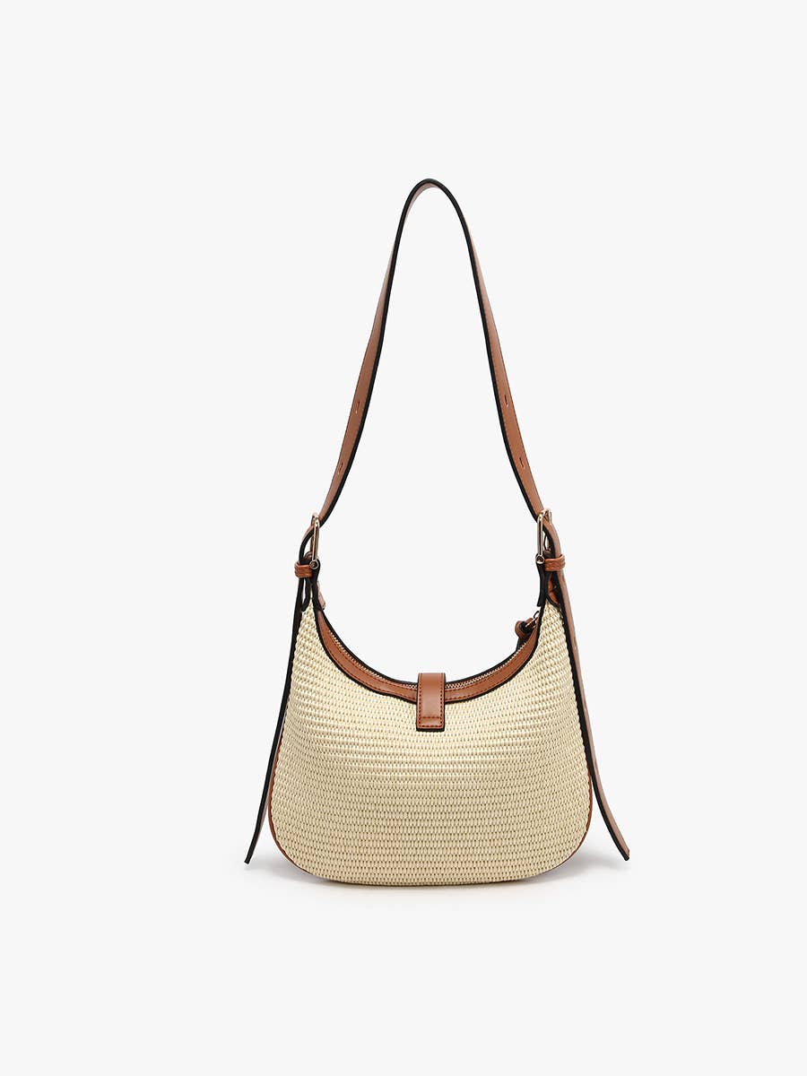 M2825 Ariana Straw Shoulder Bag w/ Top Zip & Twist-Lock Closure - Raymond's Hallmark