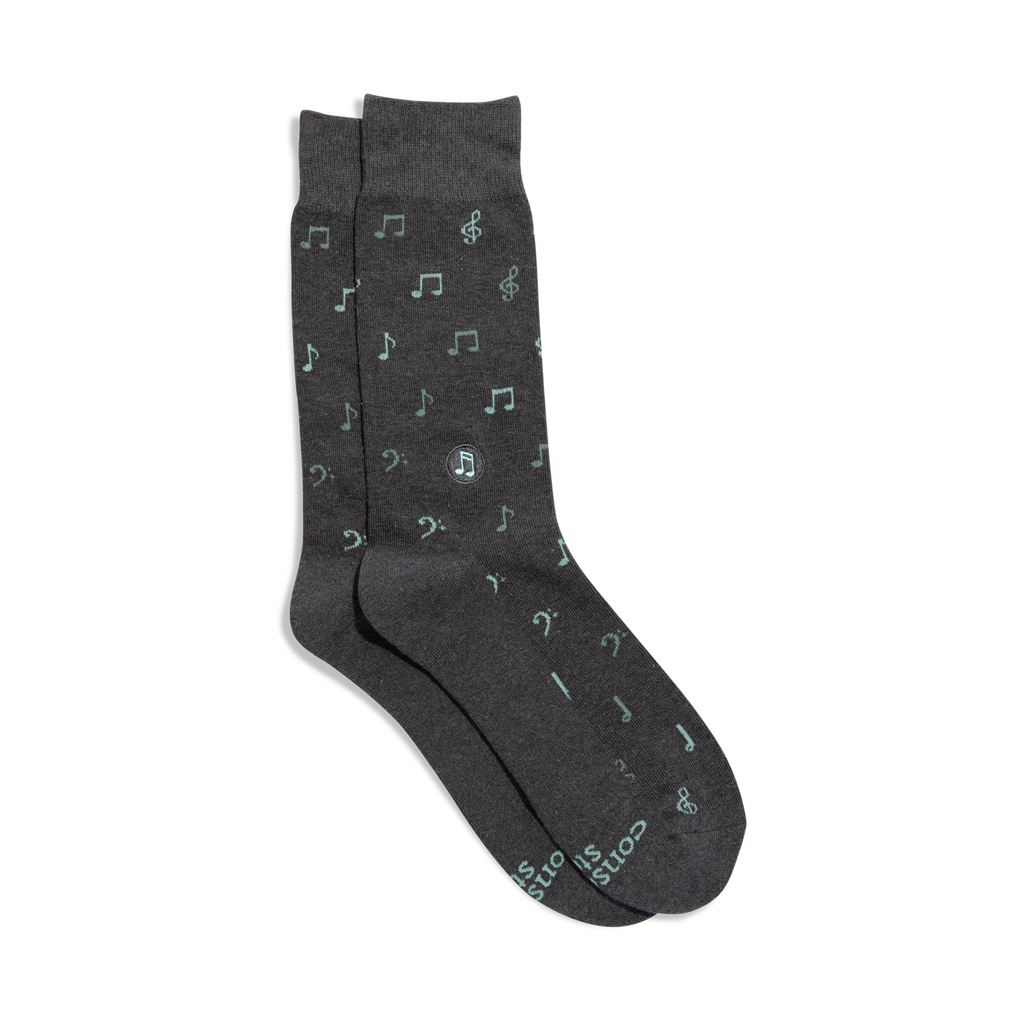 Socks that Support Music (Gray Music Notes) - Raymond's Hallmark