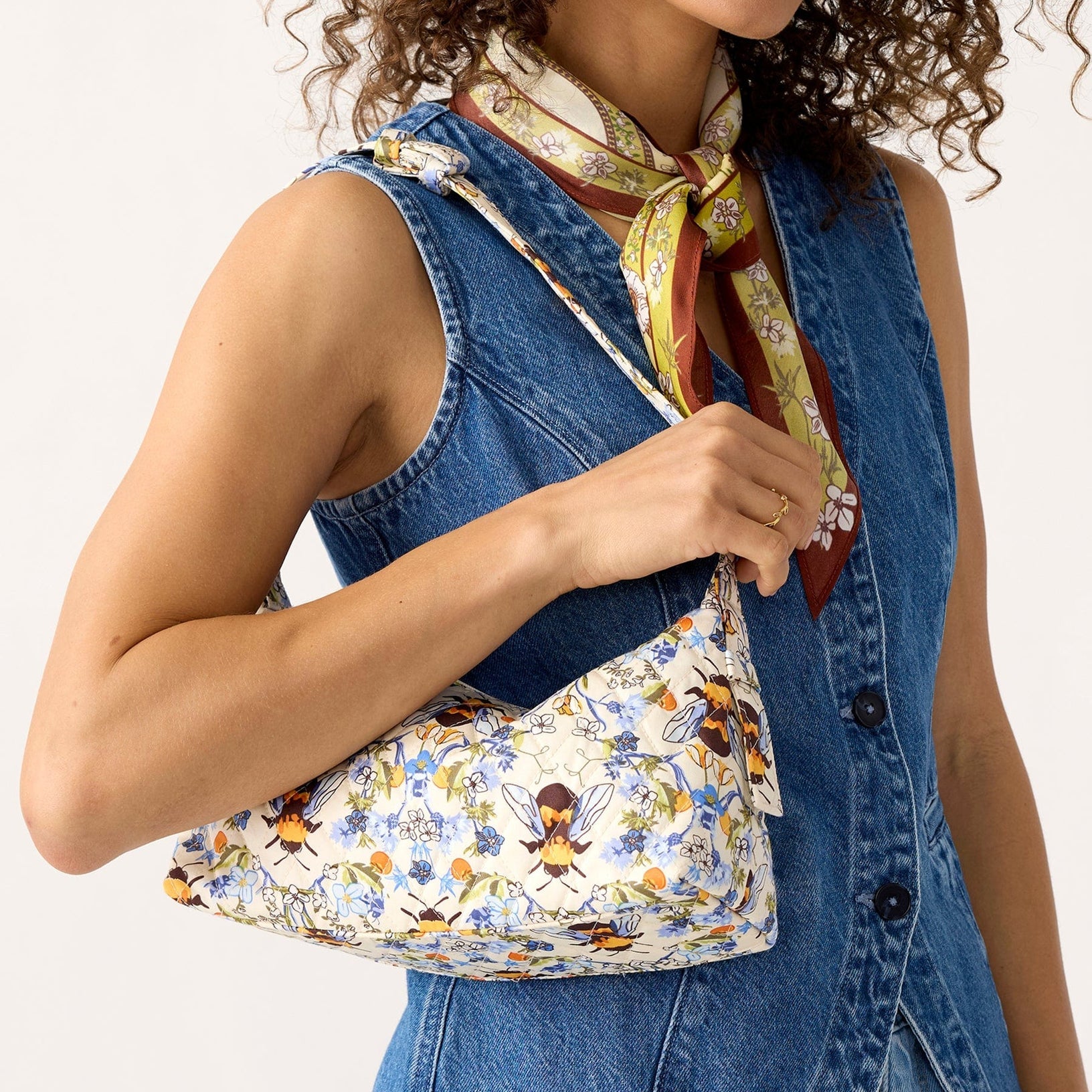 Roxbury Crescent Shoulder Bag - Bee Garden