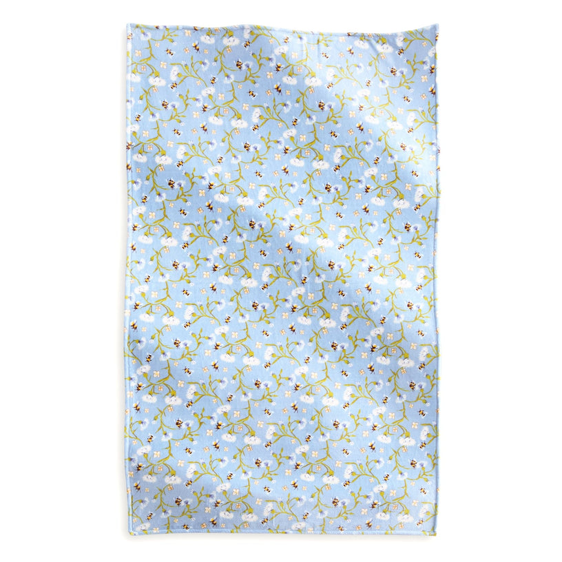 Plush Throw Blanket Bee Garden Blue