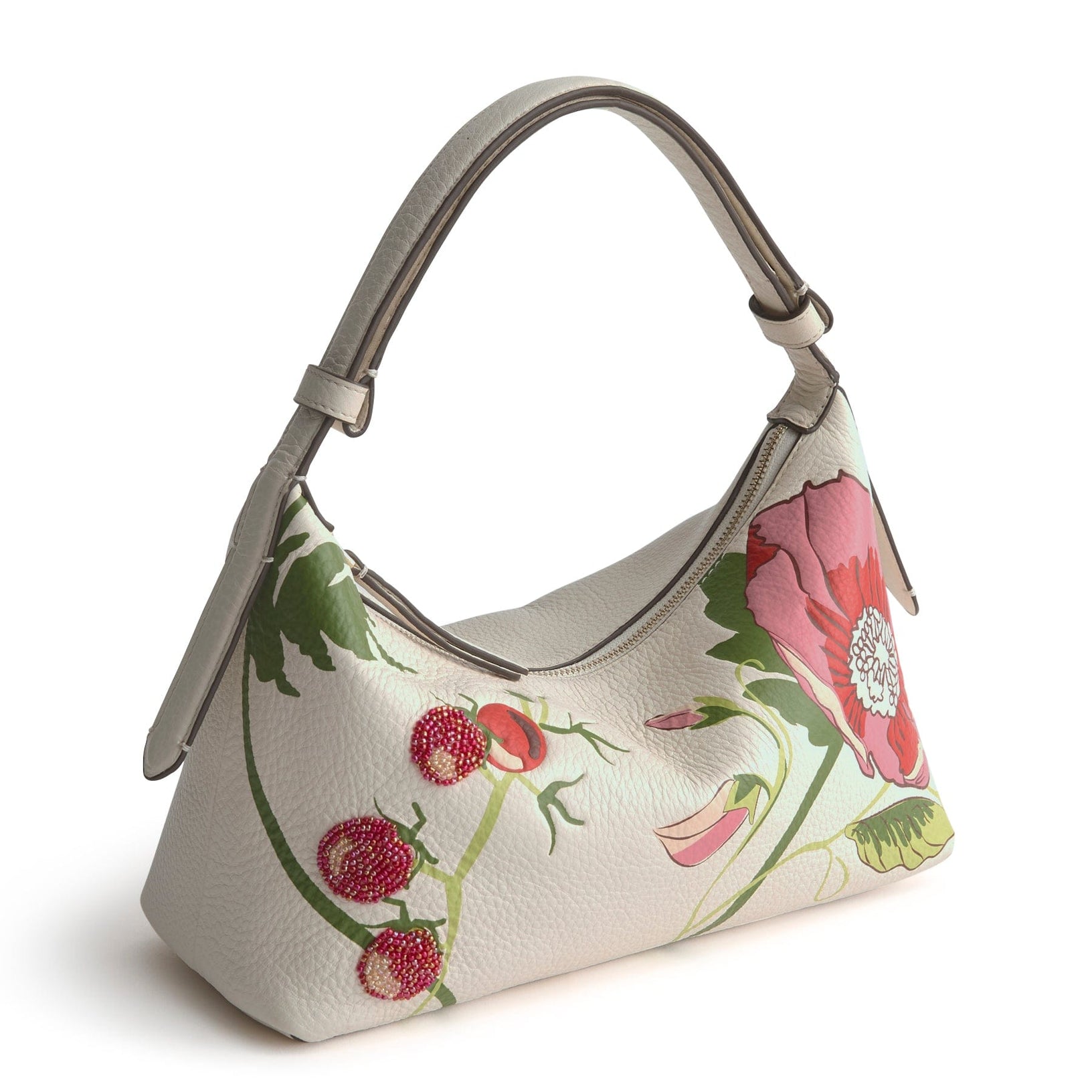 Roxbury Crescent Shoulder Bag in Meadow Bouquet Cottage Cream - Raymond's Hallmark