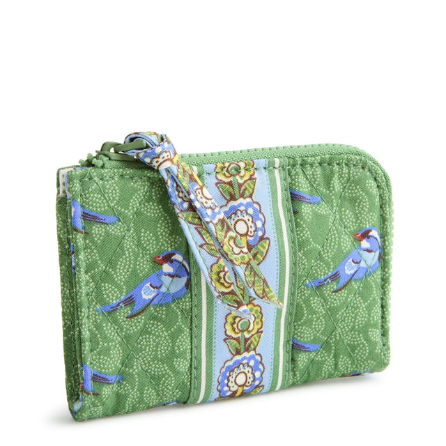 Zip Card Pouch Green Birds