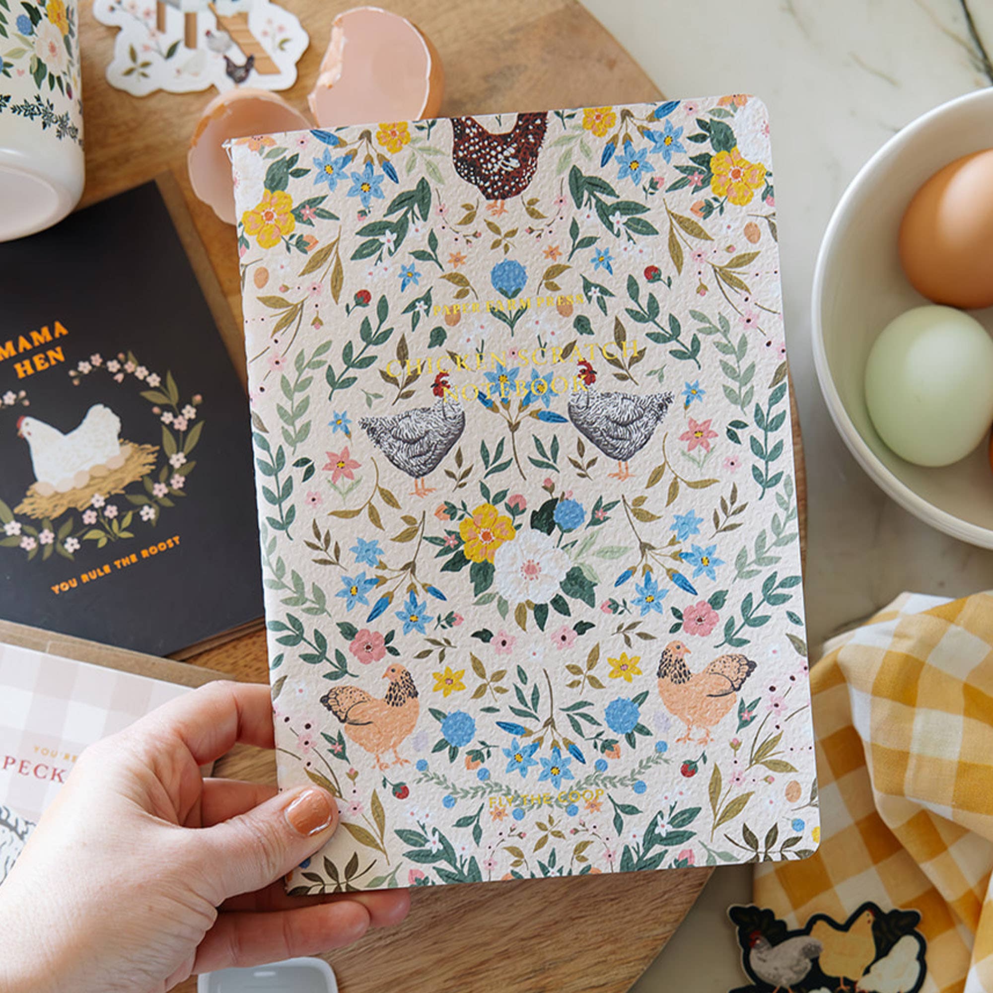 Chickens  & Flowers Stitched Notebook - Raymond's Hallmark