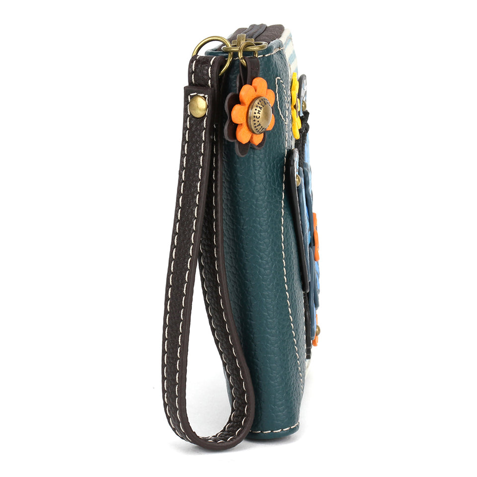 Zip-Around Wallet-Blue Butterfly-Blue Stripe - Raymond's Hallmark