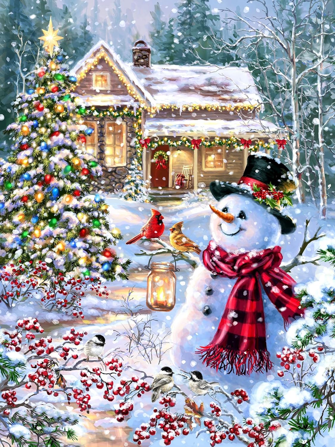 Cottage in the Snow - 1,000 - Raymond's Hallmark