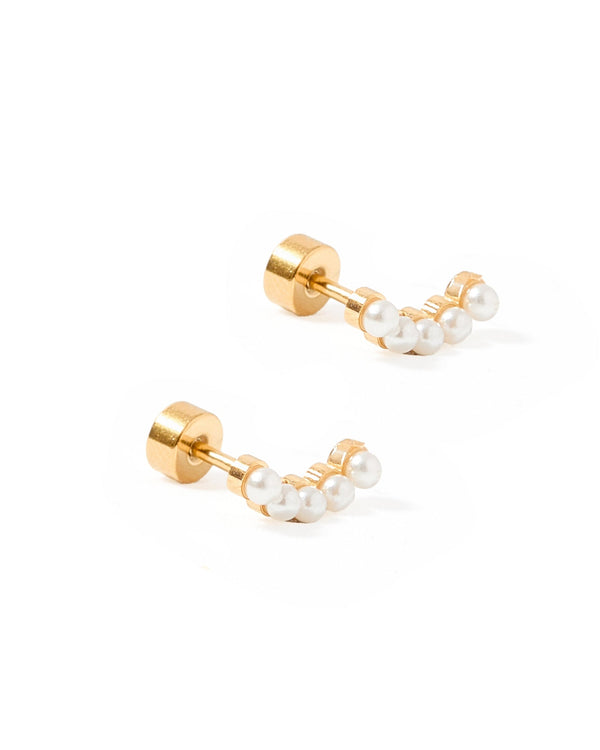 Screwback Stud Earrings-Abigail Pearl - Raymond's Hallmark