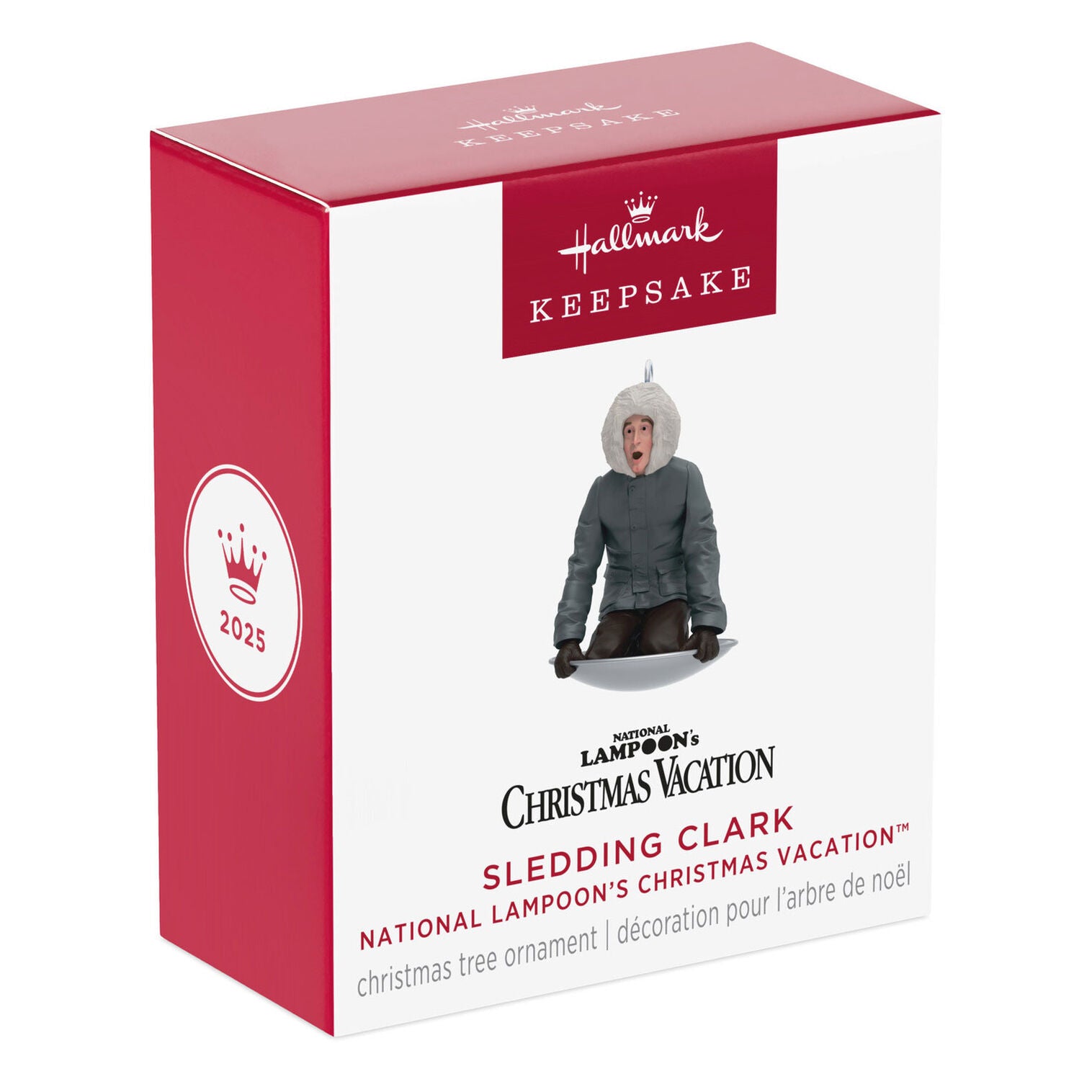 Mini National Lampoon's Christmas Vacation Sledding Clark Ornament, 1.25" - Raymond's Hallmark