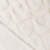 Cream Heart Pattern Plush Throw Blanket - Raymond's Hallmark
