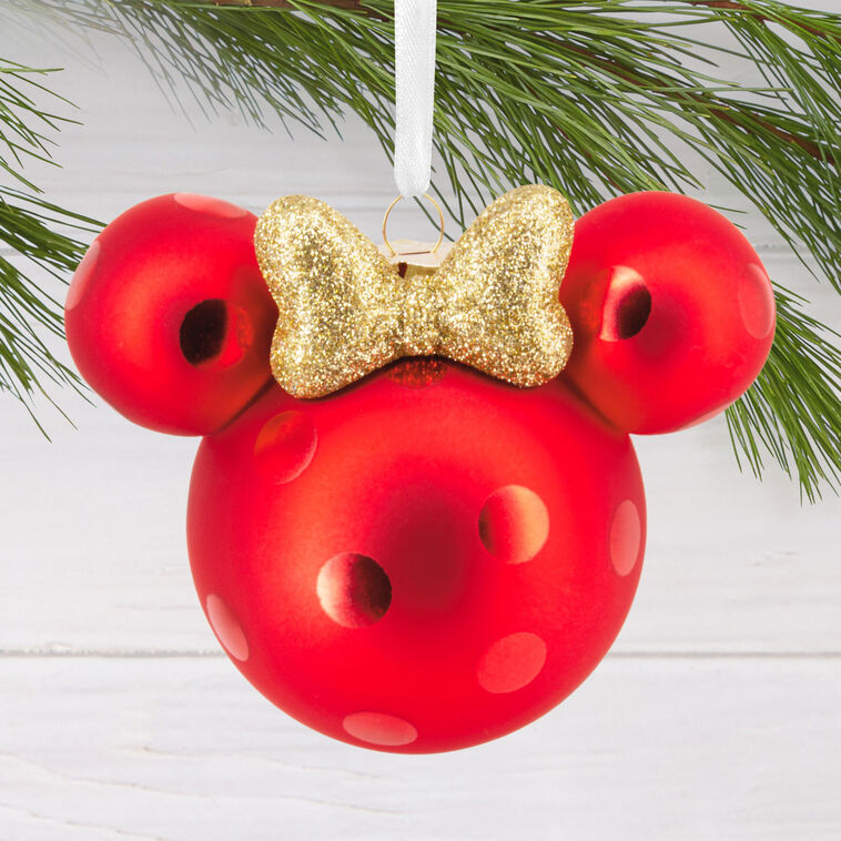 Minnie Mouse Blown Glass Ornament
