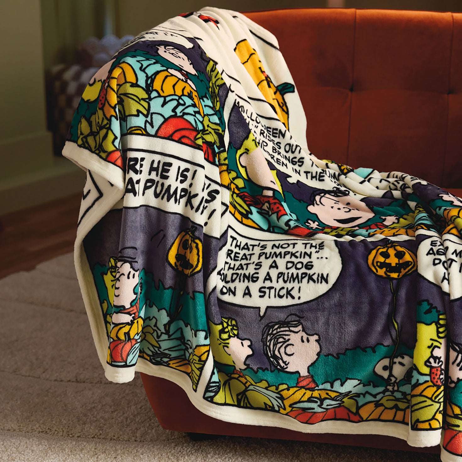 Peanuts Great Pumpkin Comic Strip Blanket - Raymond's Hallmark