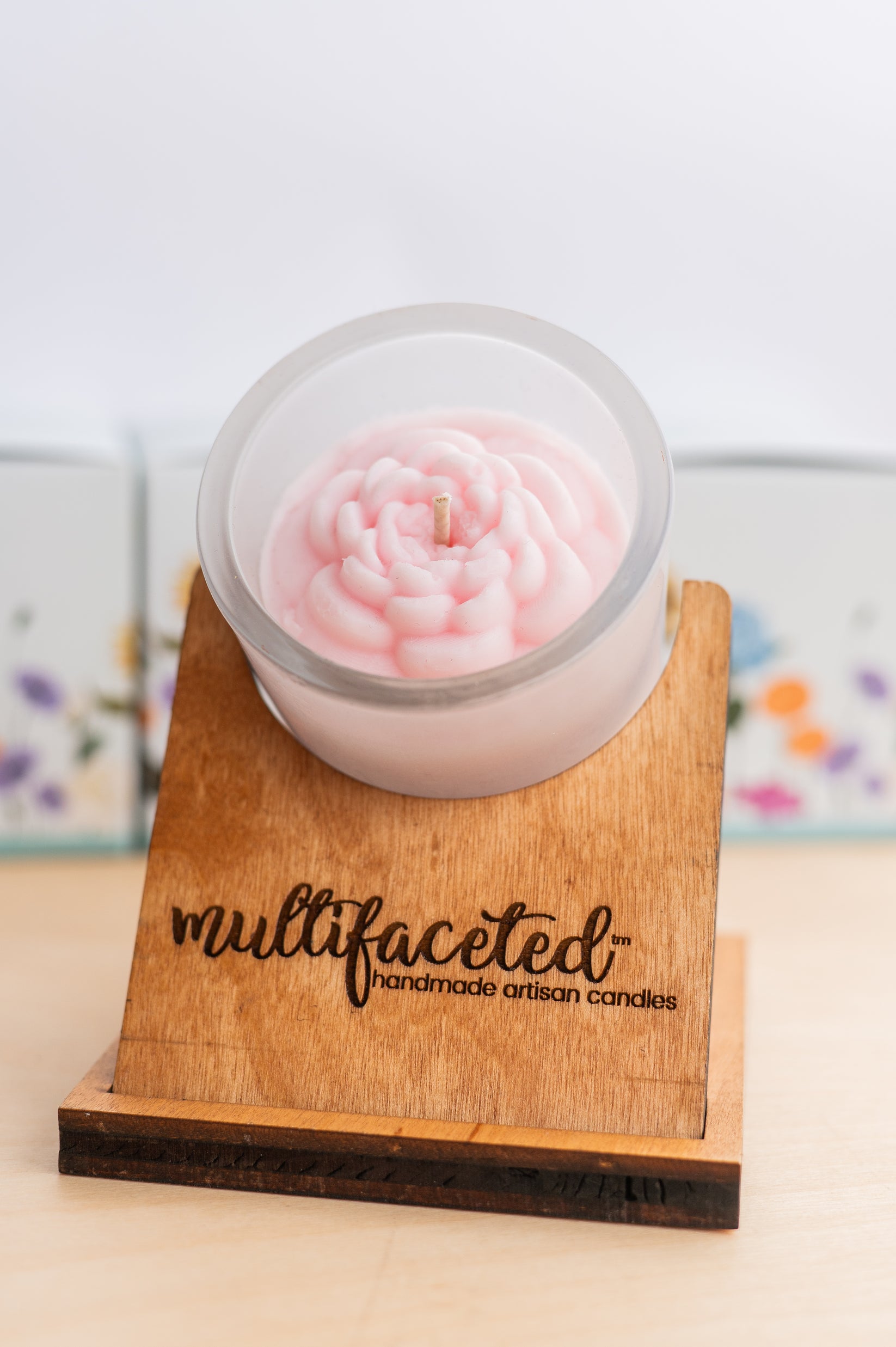 Peony Flower Top Candle 8 oz