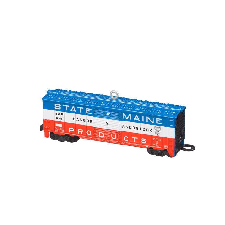Lionel® Bangor & Aroostook State of Maine Boxcar Metal Ornament