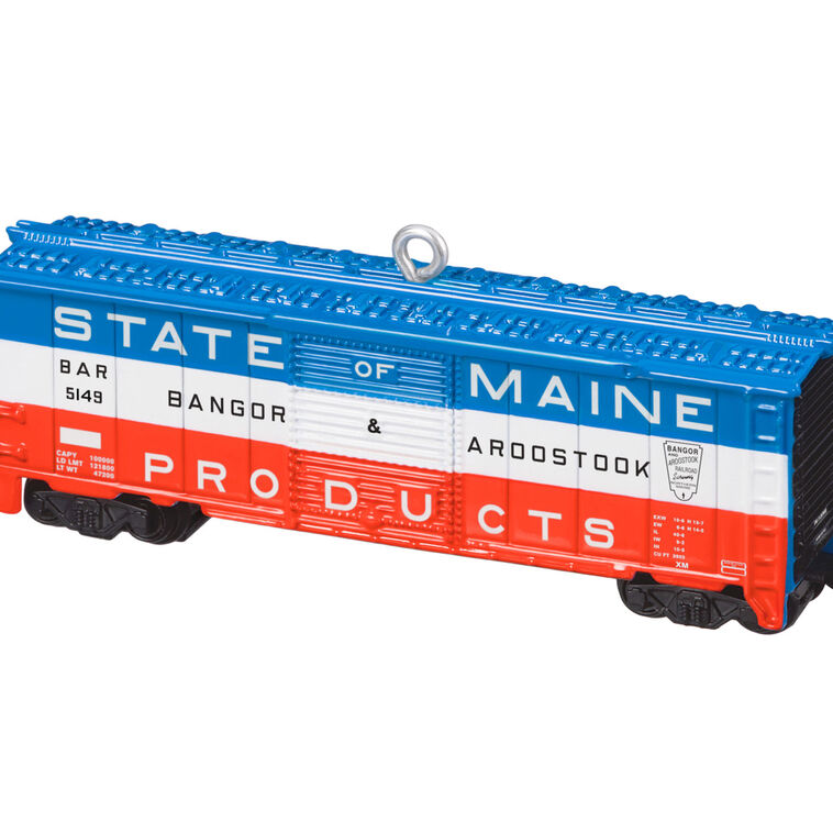 Lionel® Bangor & Aroostook State of Maine Boxcar Metal Ornament